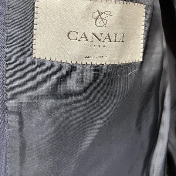 Canali Jerome's Blazer Men Size 54R Blue Pinstripe Pure Wool Lightweight Classic - Picture 3 of 10